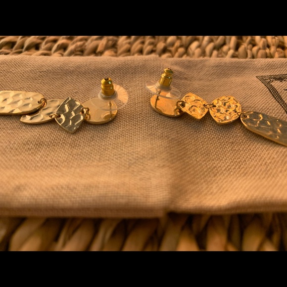 Golden earrings with silver needles - Picture 3 of 5